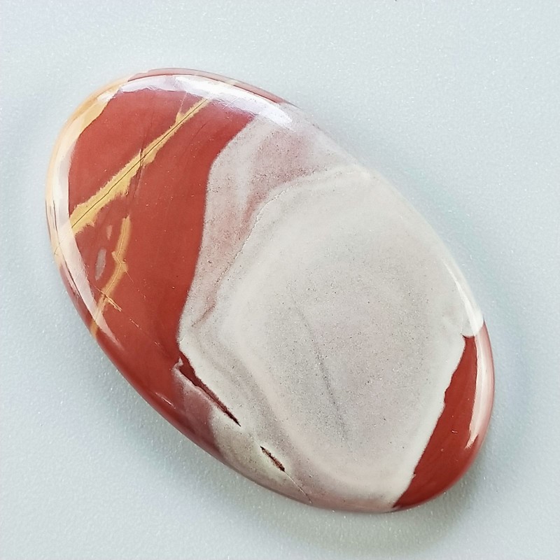 Diaspro Noreena Naturale Forma Ovale Piatto Cabochon Liscio Fatto a Mano 41X25X5mm 8,95gm 1pz